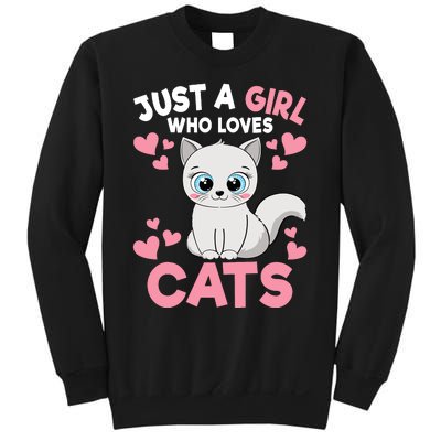 Just A Girl Who Loves Cats Cute Cat Lover Girl Sweatshirt