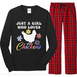 Just A Girl Who Loves Chickens Girl Farmer Long Sleeve Pajama Set