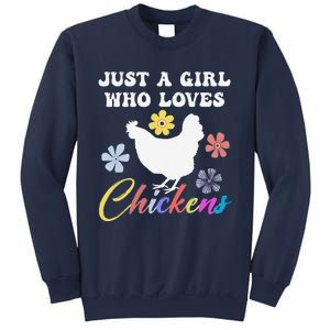 Just A Girl Who Loves Chickens Girl Farmer Sweatshirt