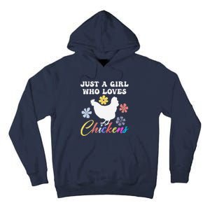 Just A Girl Who Loves Chickens Girl Farmer Tall Hoodie