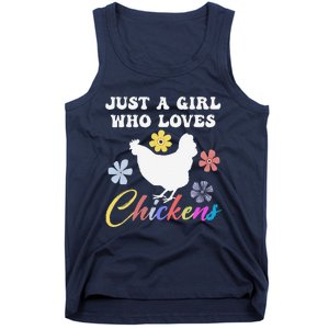 Just A Girl Who Loves Chickens Girl Farmer Tank Top