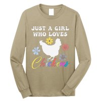 Just A Girl Who Loves Chickens Girl Farmer Long Sleeve Shirt