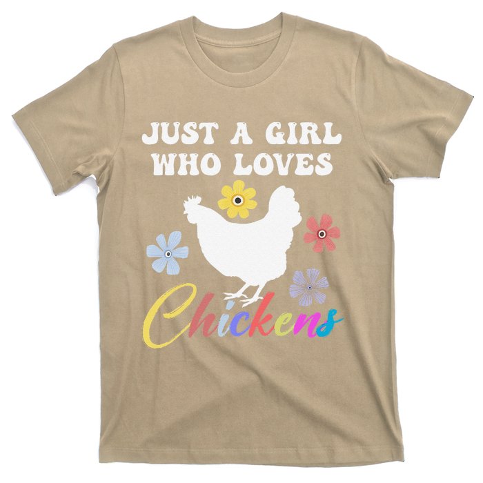 Just A Girl Who Loves Chickens Girl Farmer T-Shirt