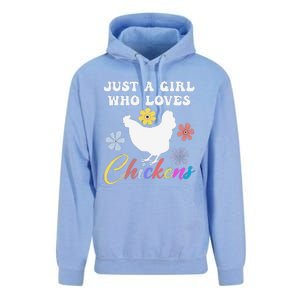 Just A Girl Who Loves Chickens Girl Farmer Unisex Surf Hoodie