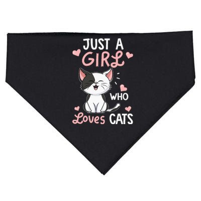 Just A Girl Who Loves Cats Cute Cat Lover Gifts USA-Made Doggie Bandana