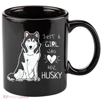 Just A Girl Who Loves Her Husky Dog Puppy Love 11oz C Handle Ceramic Mug