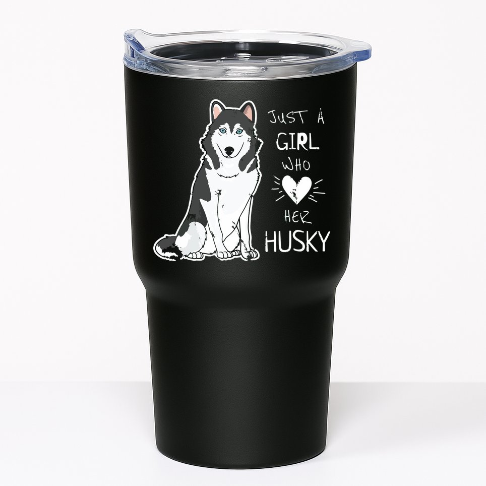 Just A Girl Who Loves Her Husky Dog Puppy Love Tumbler
