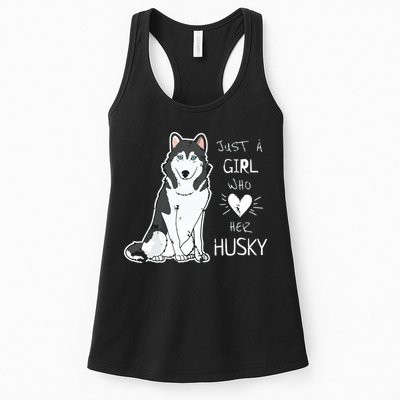 Just A Girl Who Loves Her Husky Dog Puppy Love Womens Tank Top