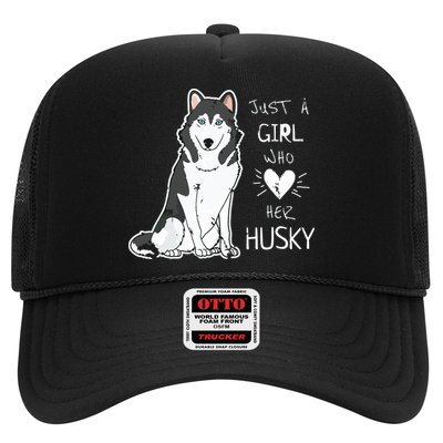 Just A Girl Who Loves Her Husky Dog Puppy Love Trucker Hat