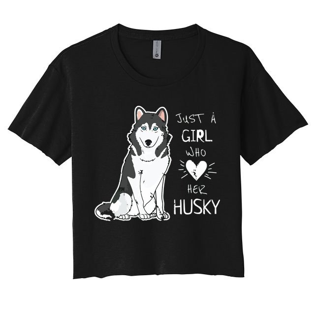 Just A Girl Who Loves Her Husky Dog Puppy Love Crop Top