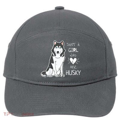Just A Girl Who Loves Her Husky Dog Puppy Love 7-Panel Snapback Hat