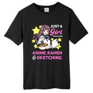 Just A Girl Who Loves Anime Ramen And Sketching Manga Tall Fusion ChromaSoft Performance T-Shirt