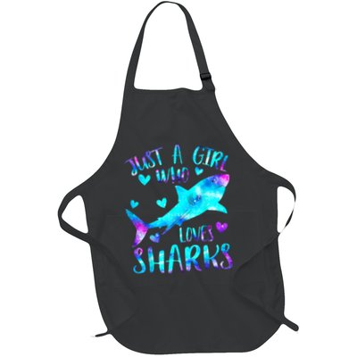 Just A Girl Who Loves Sharks Galaxy Shark Lover Theme Girls Apron
