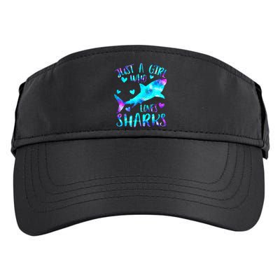 Just A Girl Who Loves Sharks Galaxy Shark Lover Theme Girls Adult Drive Performance Visor