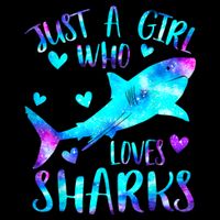 Just A Girl Who Loves Sharks Galaxy Shark Lover Theme Girls Drawstring Bag