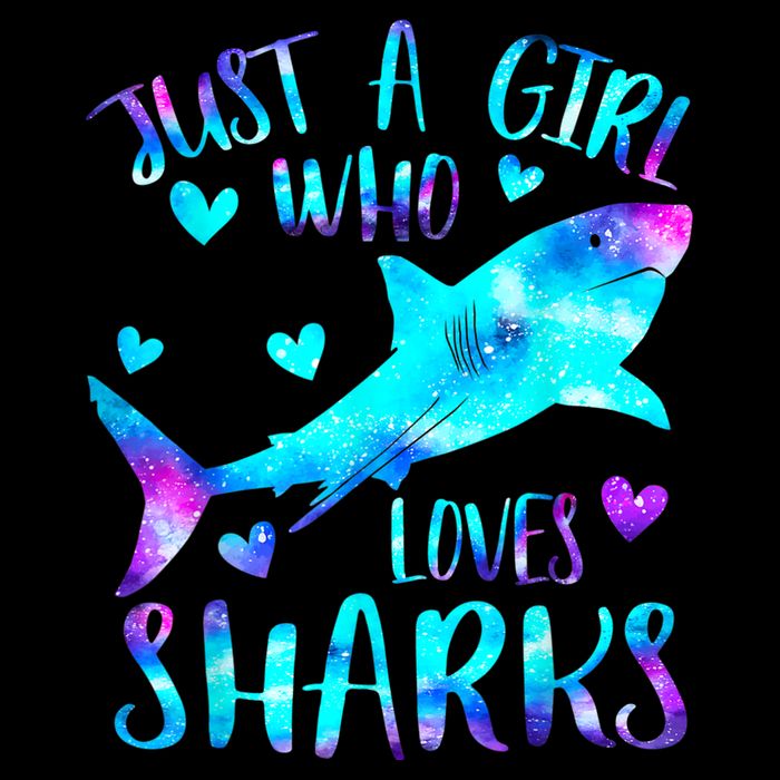 Just A Girl Who Loves Sharks Galaxy Shark Lover Theme Girls Drawstring Bag