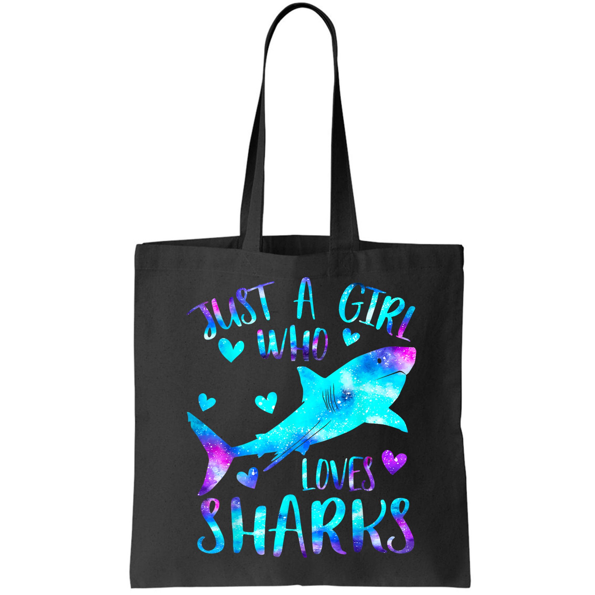 Just A Girl Who Loves Sharks Galaxy Shark Lover Theme Girls Bag