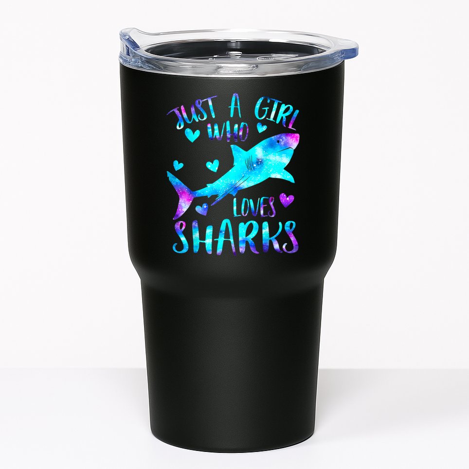 Just A Girl Who Loves Sharks Galaxy Shark Lover Theme Girls Tumbler