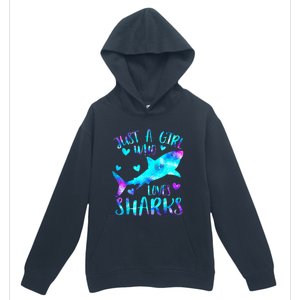 Just A Girl Who Loves Sharks Galaxy Shark Lover Theme Girls Urban Pullover Hoodie