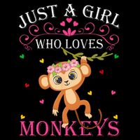 Just A Girl Who Loves Monkeys Cute Monkey Lover Kids Cooling Performance Crew T-Shirt