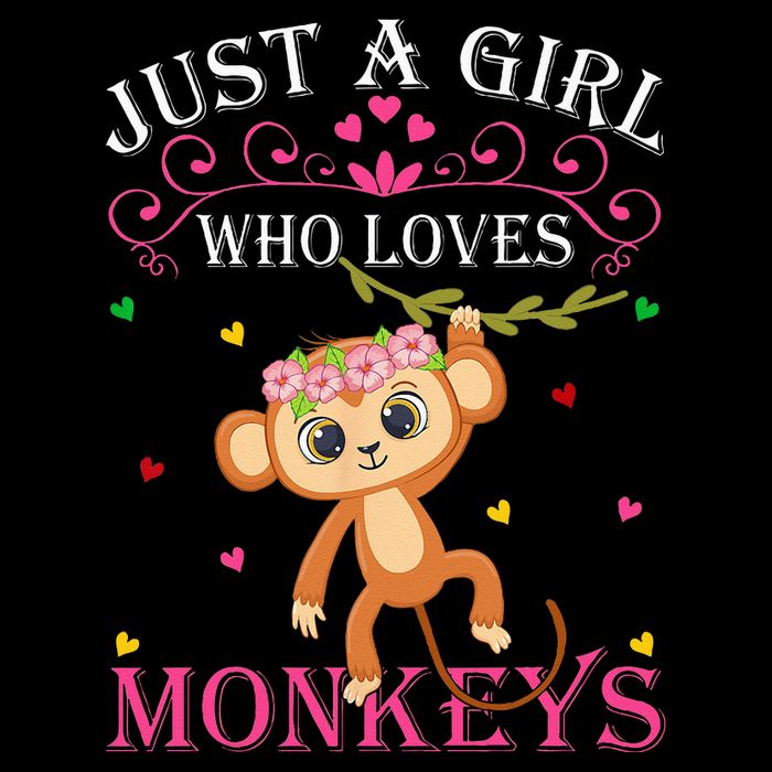 Just A Girl Who Loves Monkeys Cute Monkey Lover Kids Cooling Performance Crew T-Shirt