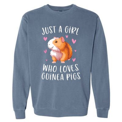 Just A Girl Who Loves Guinea Pigs Funny Cavy Gifts For Girl Garment-Dyed Sweatshirt