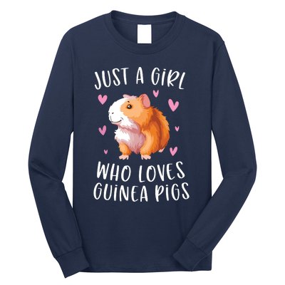 Just A Girl Who Loves Guinea Pigs Funny Cavy Gifts For Girl Long Sleeve Shirt