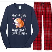 Just A Girl Who Loves Guinea Pigs Funny Cavy Gifts For Girl Long Sleeve Pajama Set