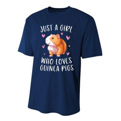 Just A Girl Who Loves Guinea Pigs Funny Cavy Gifts For Girl Performance Sprint T-Shirt