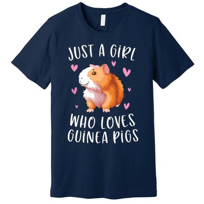 Just A Girl Who Loves Guinea Pigs Funny Cavy Gifts For Girl Premium T-Shirt