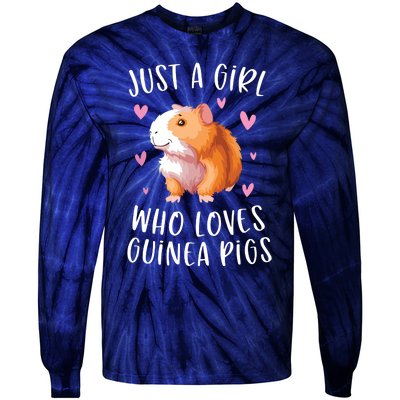 Just A Girl Who Loves Guinea Pigs Funny Cavy Gifts For Girl Tie-Dye Long Sleeve Shirt