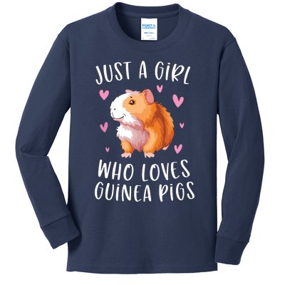 Just A Girl Who Loves Guinea Pigs Funny Cavy Gifts For Girl Kids Long Sleeve Shirt