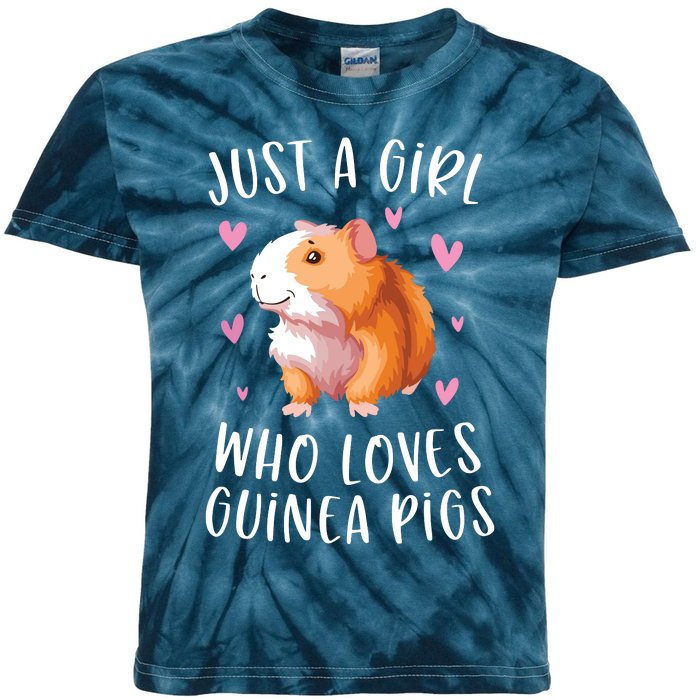 Just A Girl Who Loves Guinea Pigs Funny Cavy Gifts For Girl Kids Tie-Dye T-Shirt