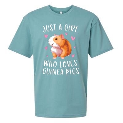 Just A Girl Who Loves Guinea Pigs Funny Cavy Gifts For Girl Sueded Cloud Jersey T-Shirt