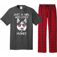 Just A Girl Who Loves Huskies Dog Lover Gifts Husky Owner Pajama Set