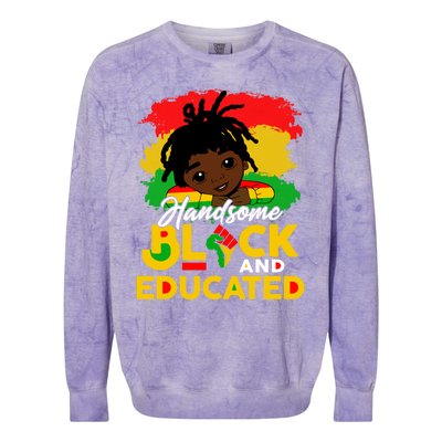 Juneteenth African Handsome Black Educated Black History Gift Colorblast Crewneck Sweatshirt