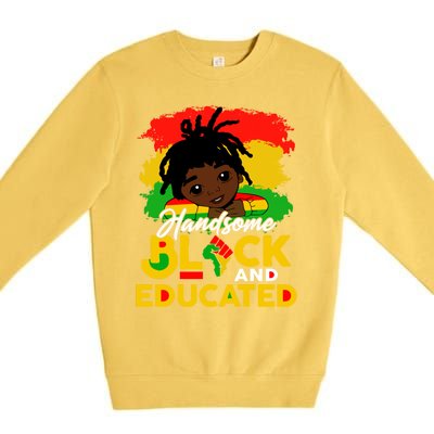 Juneteenth African Handsome Black Educated Black History Gift Premium Crewneck Sweatshirt