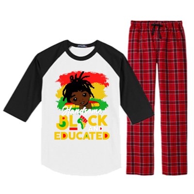 Juneteenth African Handsome Black Educated Black History Gift Raglan Sleeve Pajama Set