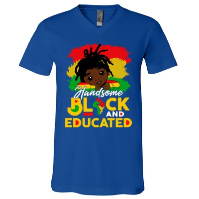 Juneteenth African Handsome Black Educated Black History Gift V-Neck T-Shirt