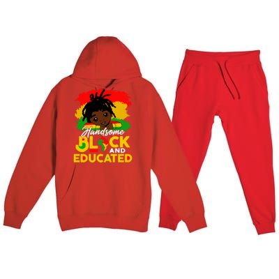 Juneteenth African Handsome Black Educated Black History Gift Premium Hooded Sweatsuit Set