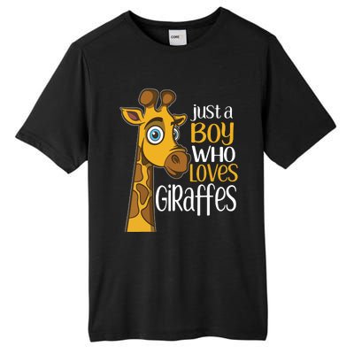 Just A Human Who Loves Giraffes Funny Giraffe Gift Tall Fusion ChromaSoft Performance T-Shirt