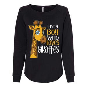 Just A Human Who Loves Giraffes Funny Giraffe Gift Womens California Wash Sweatshirt