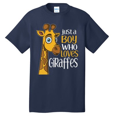 Just A Human Who Loves Giraffes Funny Giraffe Gift Tall T-Shirt