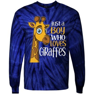 Just A Human Who Loves Giraffes Funny Giraffe Gift Tie-Dye Long Sleeve Shirt