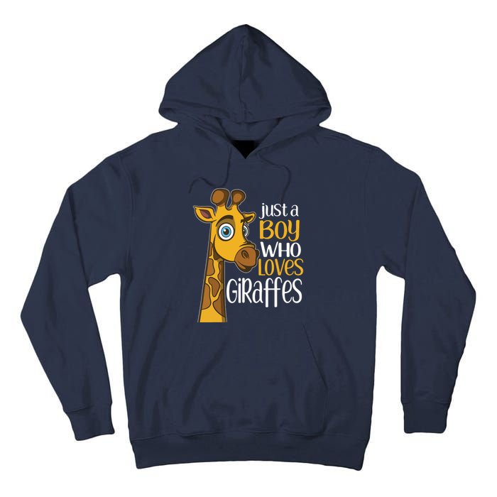 Just A Human Who Loves Giraffes Funny Giraffe Gift Tall Hoodie