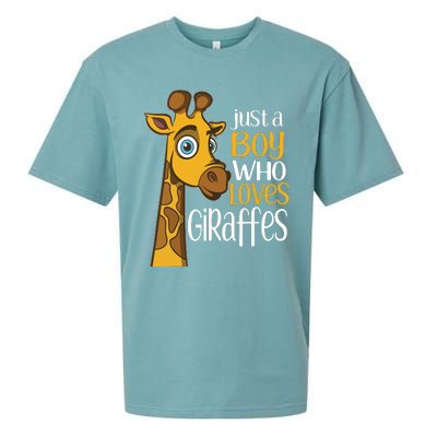 Just A Human Who Loves Giraffes Funny Giraffe Gift Sueded Cloud Jersey T-Shirt