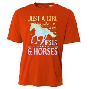 Jesus And Horses Horse Gifts Cooling Performance Crew T-Shirt