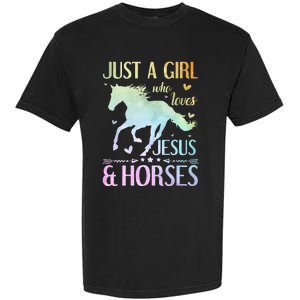 Jesus And Horses Horse Gifts Garment-Dyed Heavyweight T-Shirt