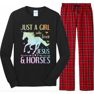 Jesus And Horses Horse Gifts Long Sleeve Pajama Set