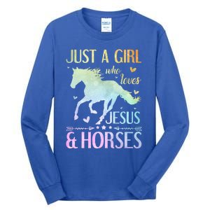 Jesus And Horses Horse Gifts Tall Long Sleeve T-Shirt